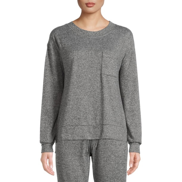 Secret Treasures Women's Solid Hacci Sleep Top - Walmart.com | Walmart (US)