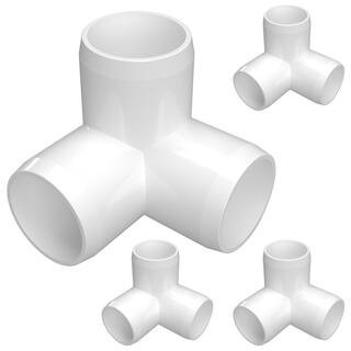 Formufit 1 in. Furniture Grade PVC 3-Way Elbow in White (4-Pack) F0013WE-WH-4 - The Home Depot | The Home Depot