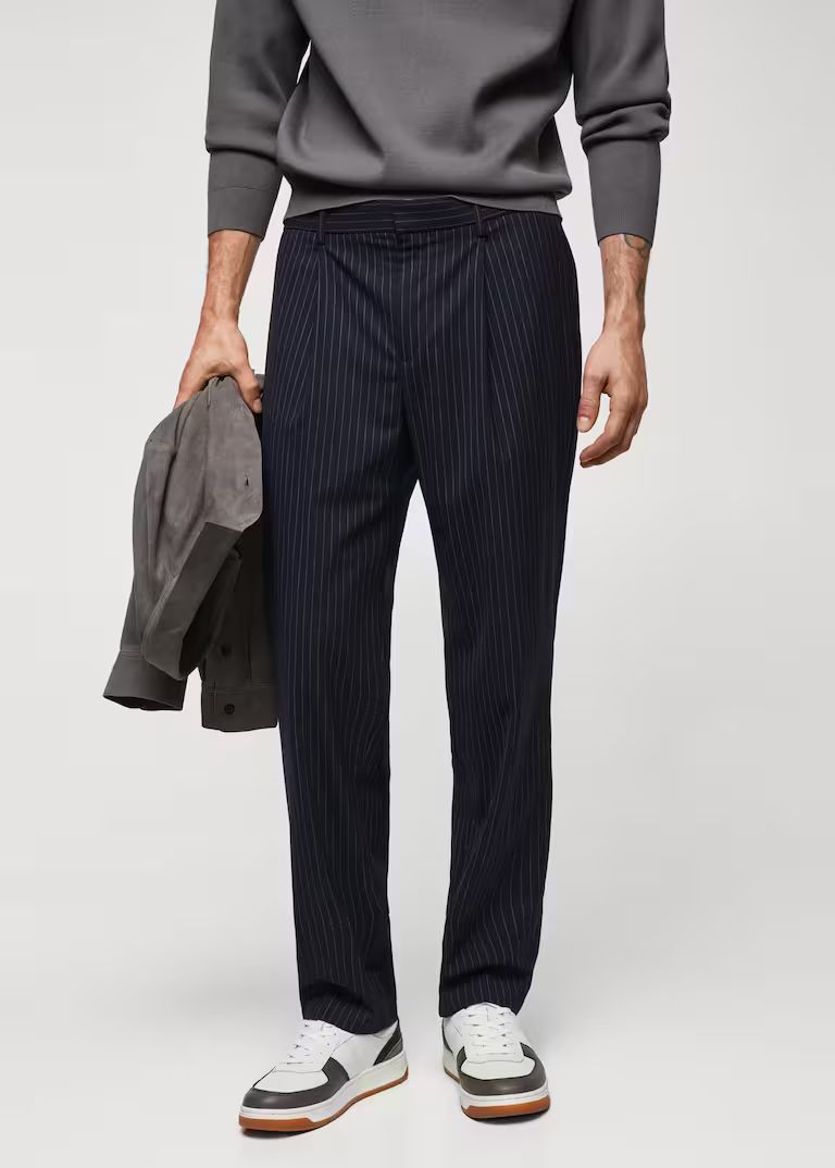 Pinstripe wool pants | MANGO (US)