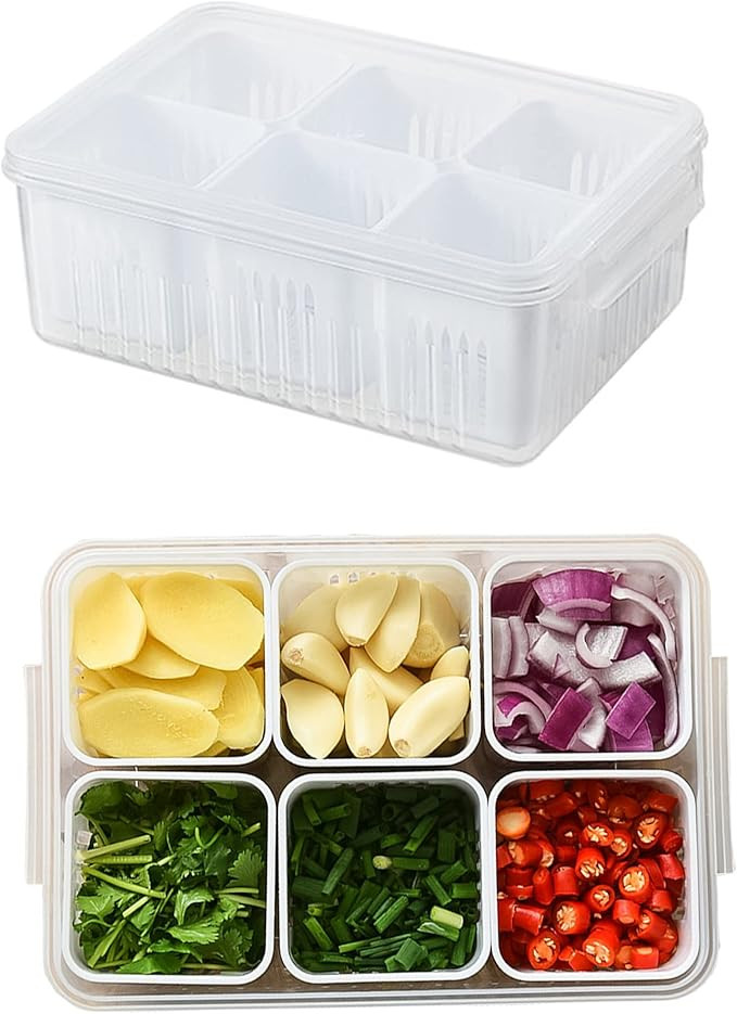 Food Storage Containers with Lids Airtight, Fridge Fresh-Keeping Container with 6 detachable smal... | Amazon (US)