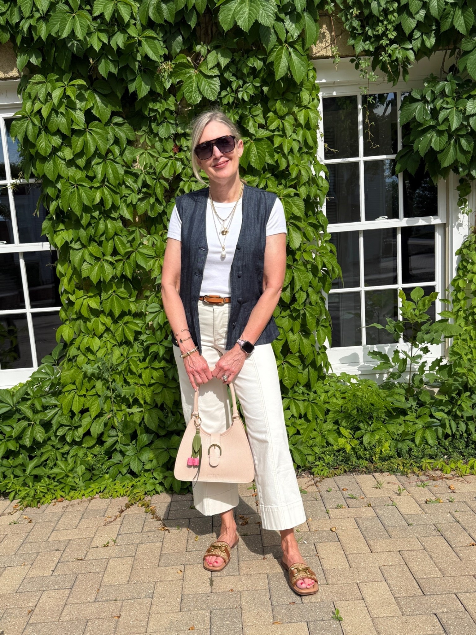 Double denim with @NYDJ 
Lightweight denim vest wearing size XS. Theresa wide leg ankle Jean with front seams size 00. 

Summer outfits, summer trends, denim trends, white jeans, comfortable jeans

#LTKootd #LTKSeasonal #LTKOver40