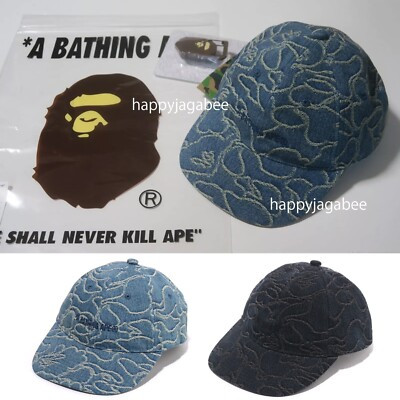 A BATHING APE Men's Goods LINE CAMO JACQUARD MULTI LOGO DENIM CAP 1L30180302 | eBay US