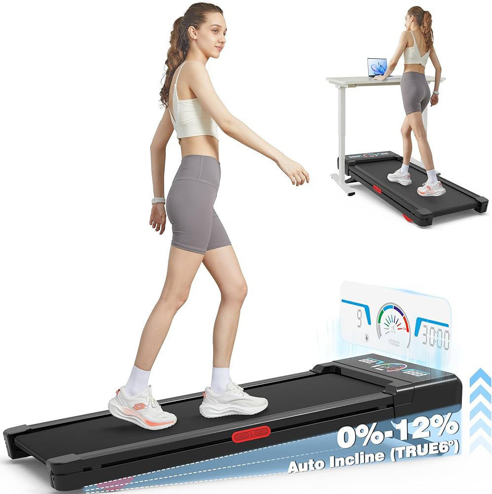 TRAILVIBER Walking Pad Treadmill with 12% 9-Level Auto Incline, 400+ lbs Capacity Under Desk Trea... | Amazon (US)