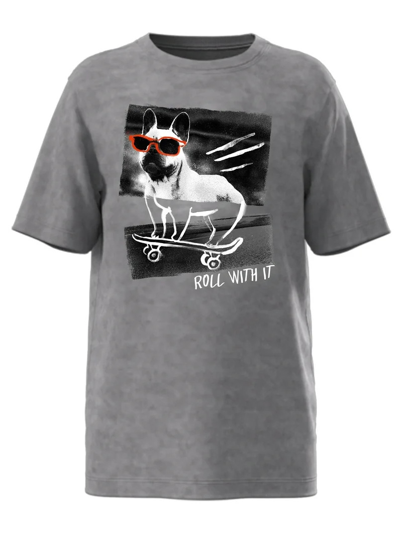 Wonder Nation, Boys' & Big Boys' Roll With It, Short Sleeve, Graphic T-Shirt, Sizes 4-18 | Walmart (US)