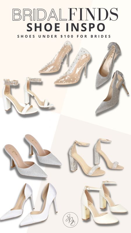 Bridal wedding shoes inspo bride heels white bows pearls rhinestones crystals 
Under $50

#LTKshoecrush #LTKunder50 #LTKwedding