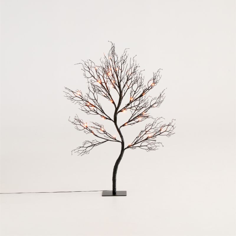 Faux Pre-Lit Black Branch Tree 3' | Crate & Barrel | Crate & Barrel
