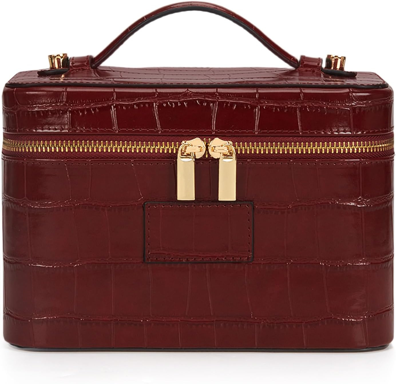 Makeup Bag Crocodile Vanity Case for Women Travel Cosmetic Bag Leather Toiletry Bags Makeup Organizer Case | Amazon (US)