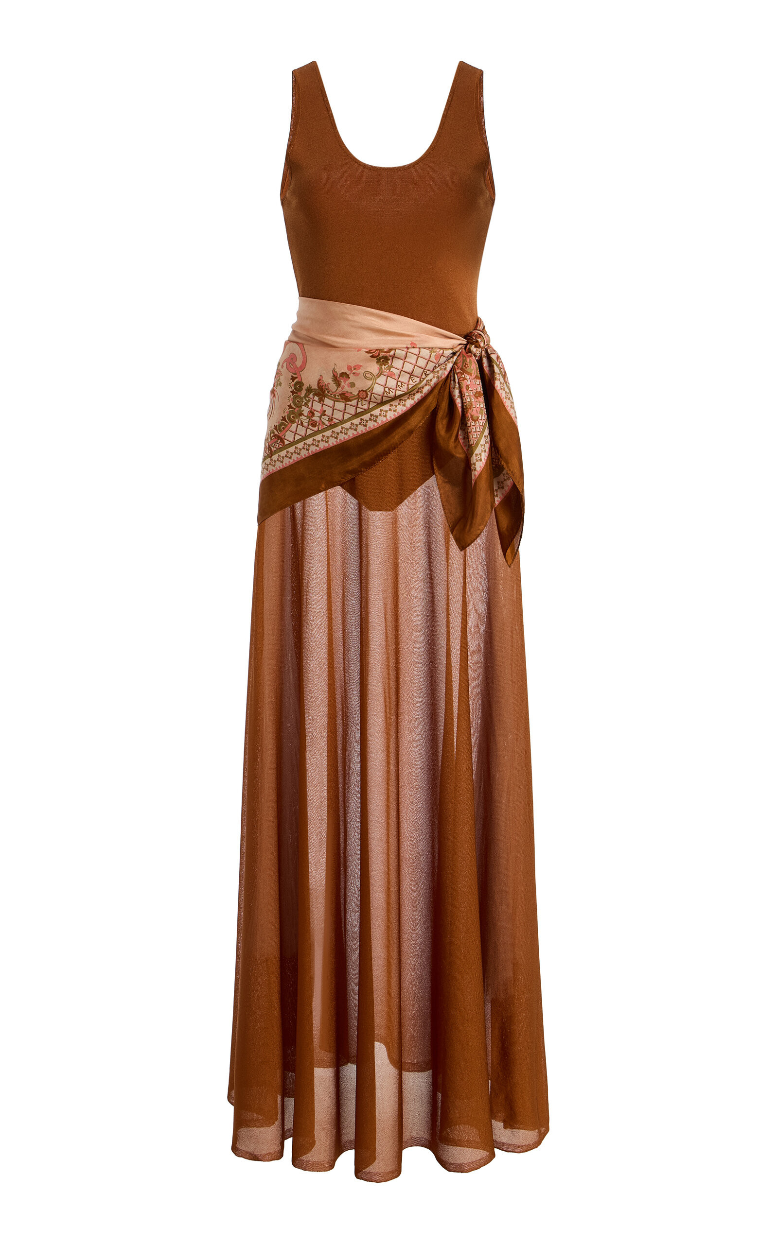Aster Scarf-Detailed Knit Maxi Dress | Moda Operandi (Global)