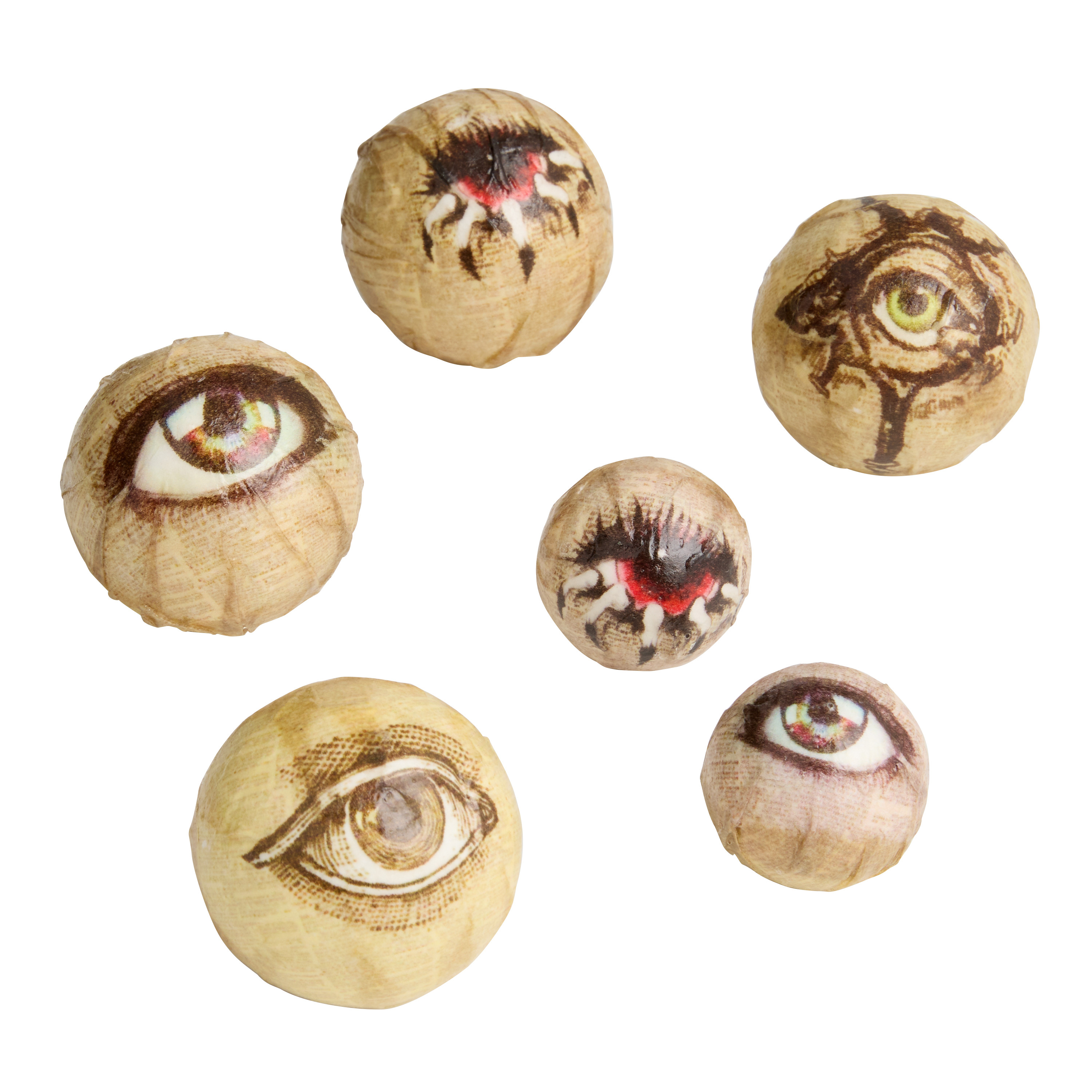 Assorted Paper Mache Eyeballs 6 Piece | World Market