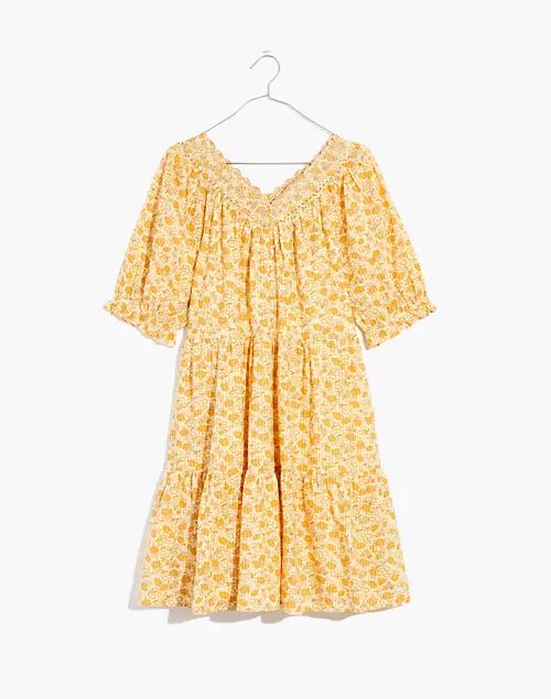 Eyelet-Trim Tiered Mini Dress in Piccola Floral | Madewell