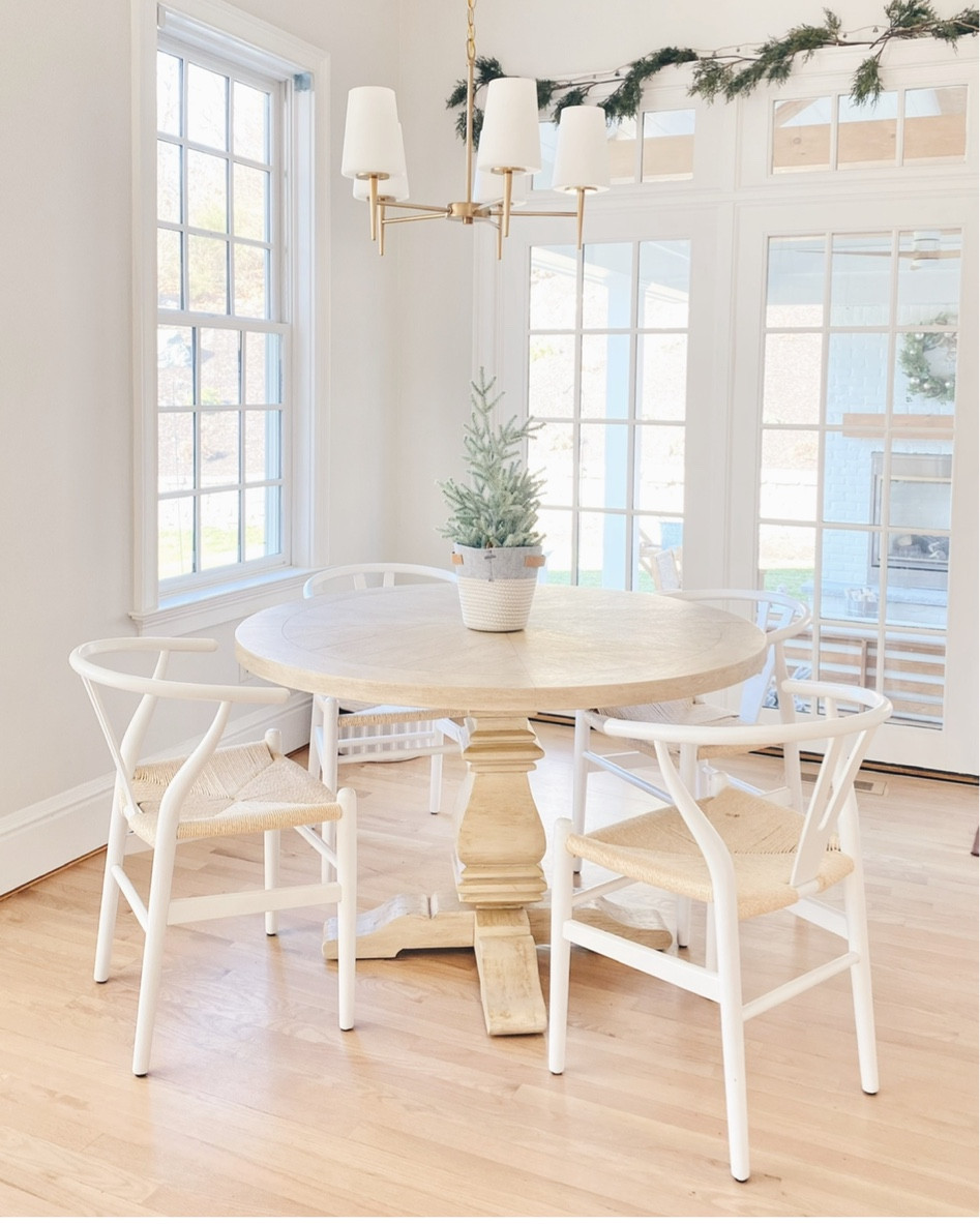 This dining table is finally back in stock! If you’re looking for a smaller table for your kitchen we loved this one.  Linking similar chandeliers (this one sold out)  

#LTKhome #LTKstyletip #LTKHoliday