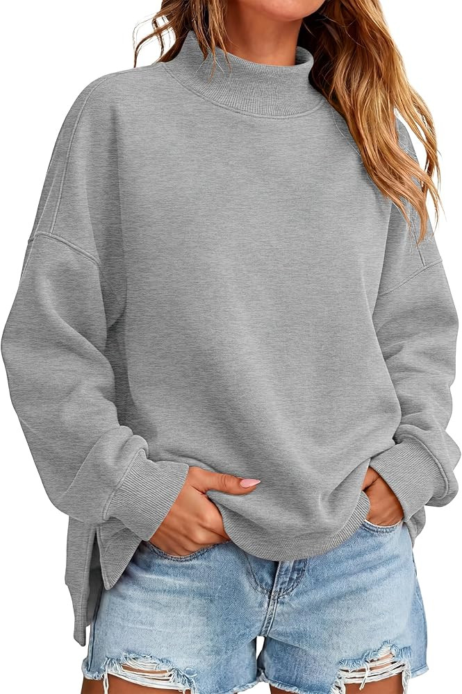 ANRABESS Womens Oversized Mock Neck Sweatshirts Fall Outfits | Amazon (US)