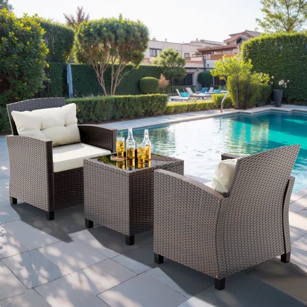 Arlayne 2 - Person Outdoor Seating Group with Cushions | Wayfair North America