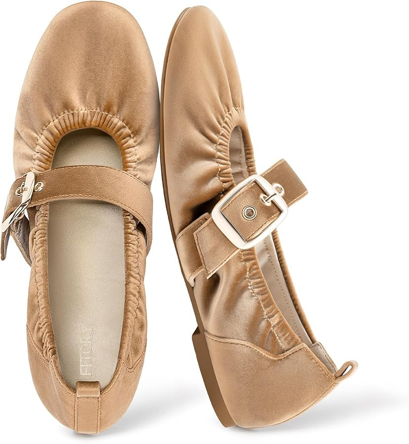 FITORY Mary Jane Shoes Ballet Flats for Women Dressy Casual Business | Amazon (US)