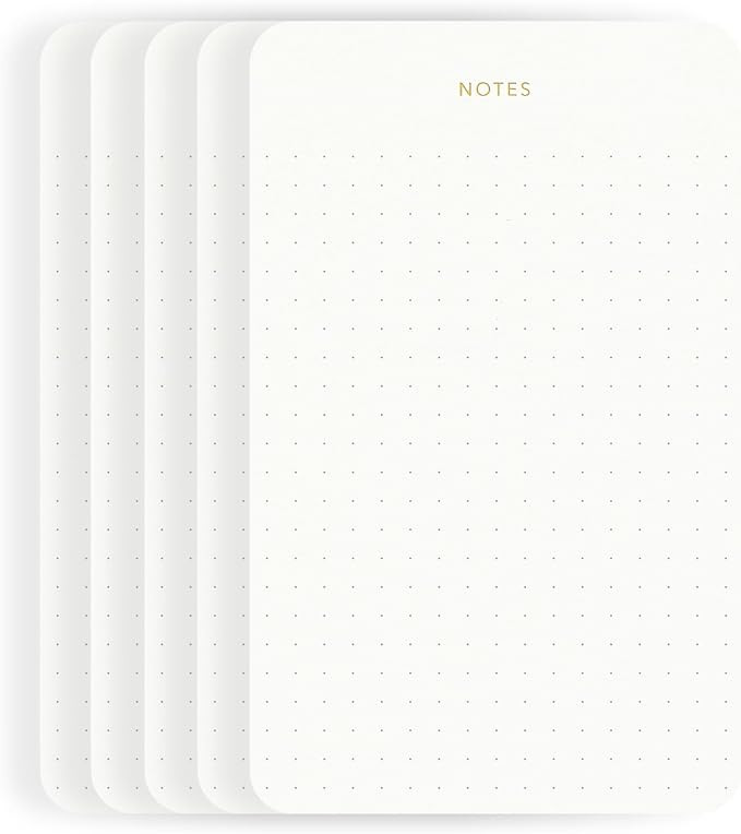 Small Dotted Notepads for Work, Gold Foil, 6.3 x 3.9 in, 5 Pack, 375 Sheets | Amazon (US)