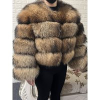 2024 Winter Women's Real Fur Coat Natural Racoon Fur Jacket Luxury Furry Leather Coats Female Fox | AliExpress UK