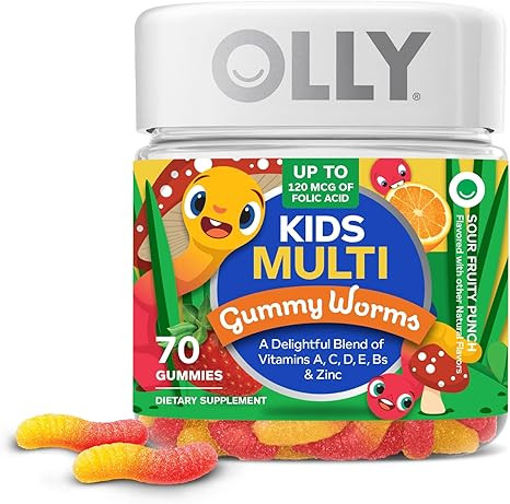 OLLY Kids Multivitamin Gummy Worms, Overall Health and Immune Support, Vitamins and Minerals A, C... | Amazon (US)