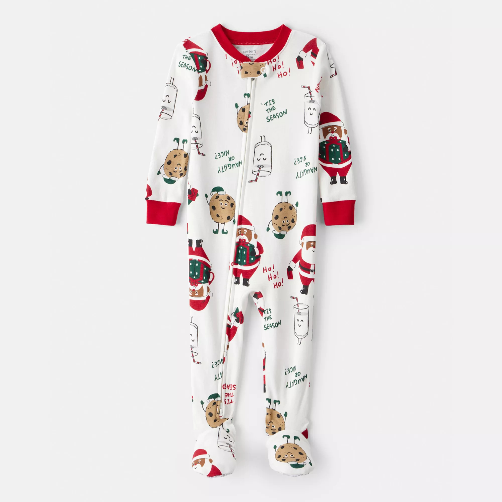 Baby Carter's Santa Milk & Cookies Cotton One-Piece Pajamas | Kohl's