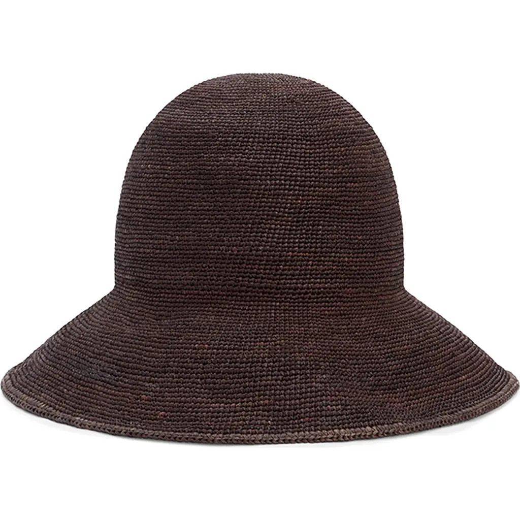 Janessa Leoné Teagan Raffia Bucket Hat in Chocolate at Nordstrom, Size Large | Nordstrom