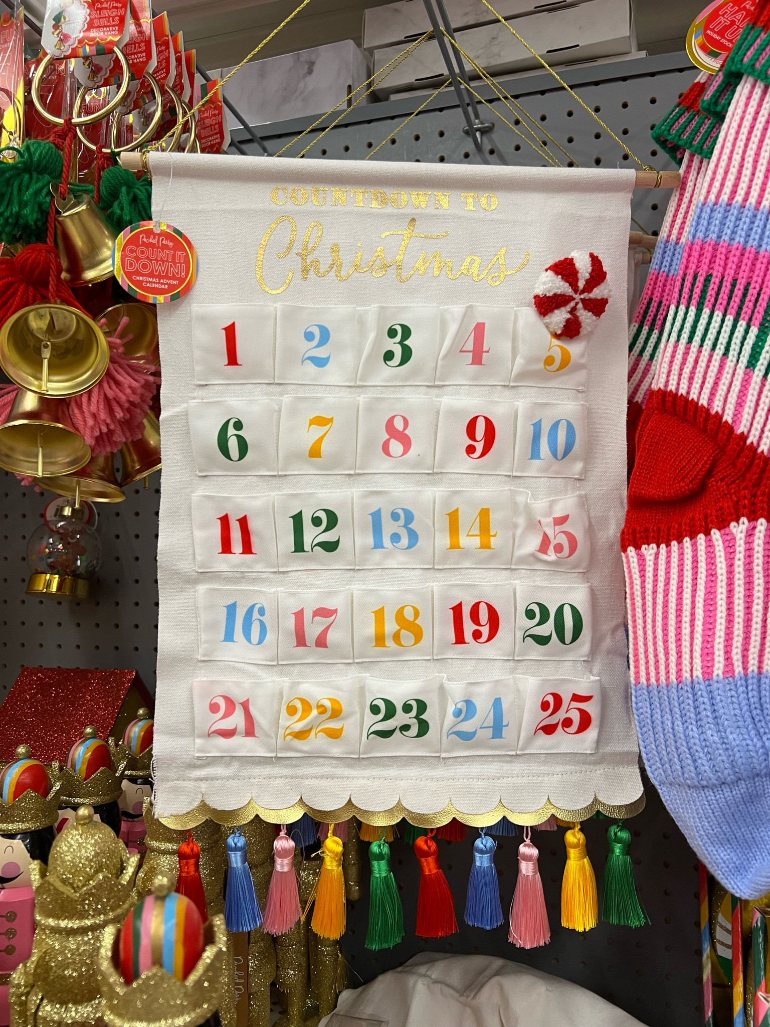 Packed Party "Countdown to Christmas" Multicolor Advent Calendar Holiday Decoration

Get ready to celebrate the season with the Packed Party "Countdown to Christmas" Multicolor Advent Calendar Holiday Decoration. This advent calendar features luxe gold detailing, scalloped edges, and our signature Packed Party pops of color! It also includes a super adorable peppermint candy piece so that you can countdown to Christmas. The little pockets marking each day are meant for filling with little treats and makes this advent calendar the perfect decoration for your home, office, or even classroom!

#LTKHoliday #LTKSeasonal #LTKCyberWeek