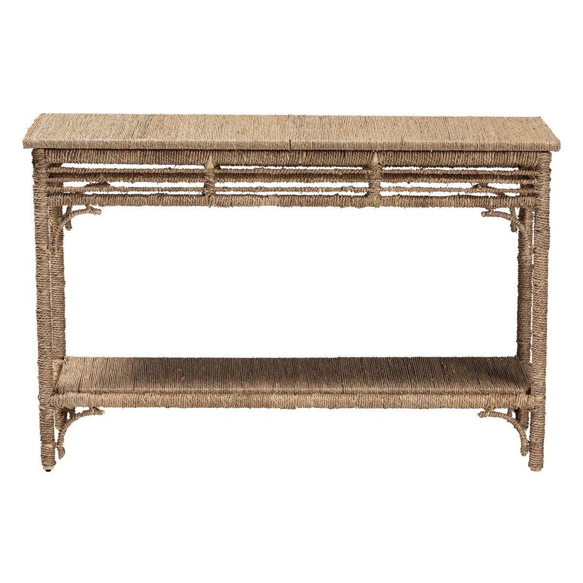 Bali & Pari Ganit Handwoven Seagrass Console Table - Entryway Table With Wrapped Frame And Lower ... | Wayfair North America