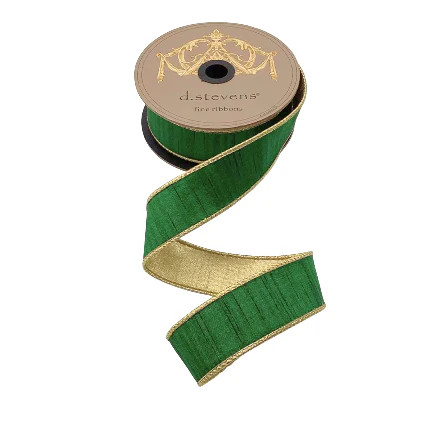 Green Dupioni Ribbon - 1.5" | Fig and Dove