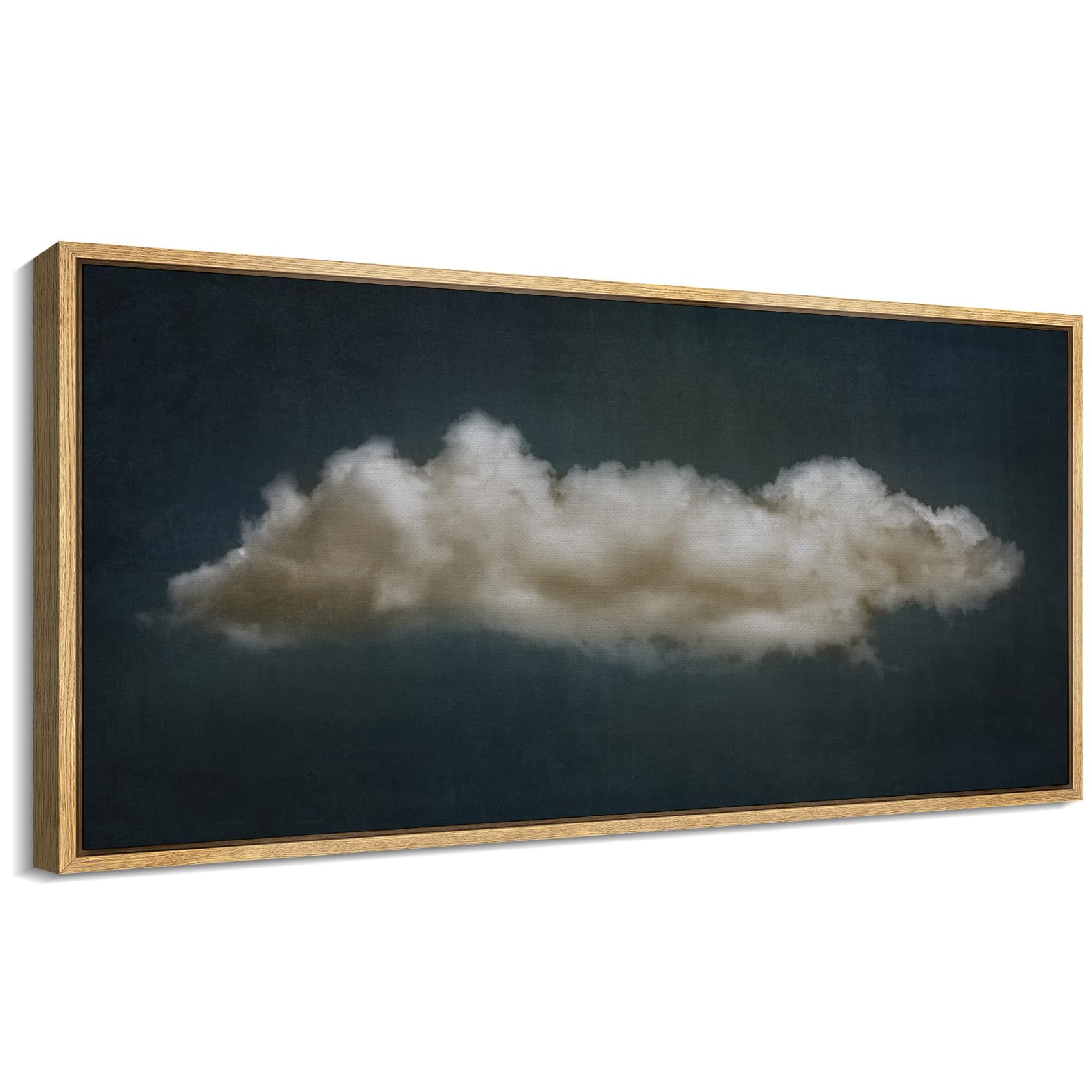 SIGNFORD Extra Large Framed Canvas Print Wall Art Single Fluffy Cloud on Dark Sky Minimalist Atmo... | Amazon (US)