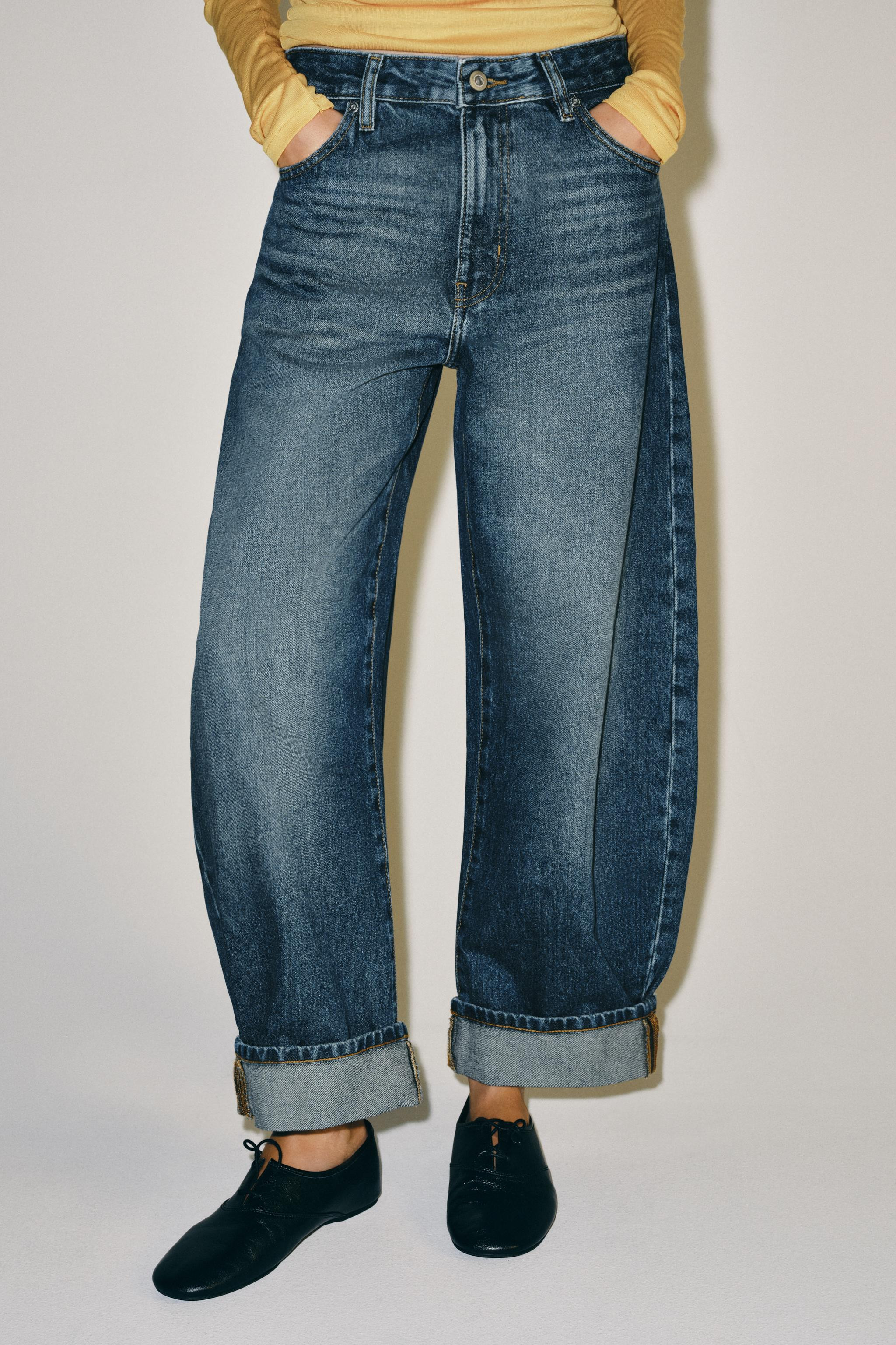 MID-RISE - BALLOON LEG - FULL LENGTH. ZARA WOMAN COLLECTION. Mid-rise jeans with belt loops. Five... | Zara US