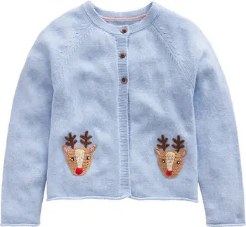 Mini Boden Kids' Reindeer Embellished Cardigan | Nordstrom | Nordstrom