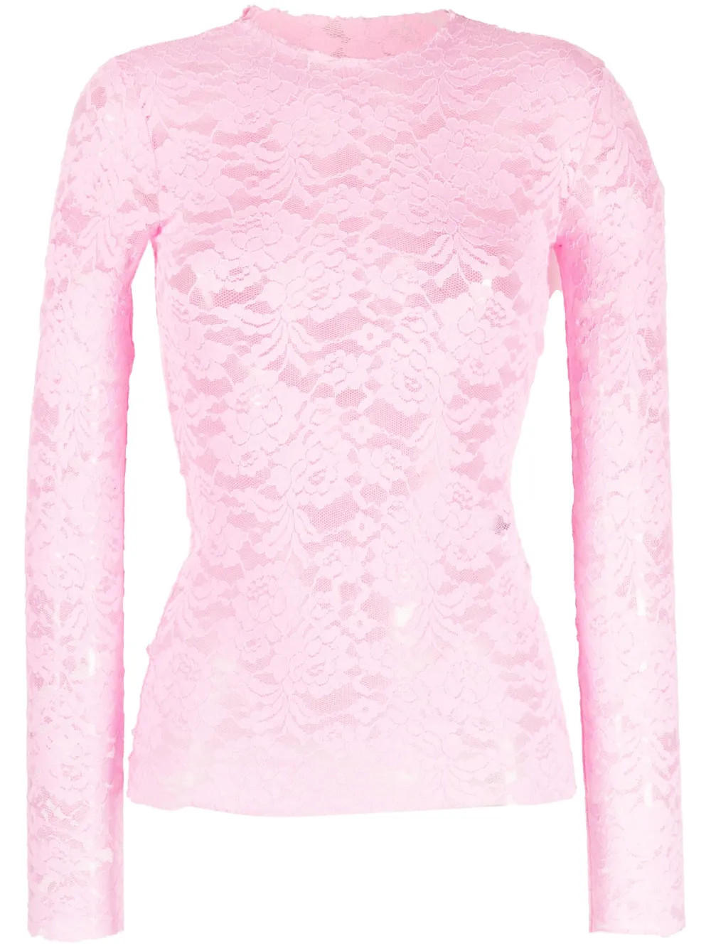We11done floral-lace long-sleeve Top - Farfetch | Farfetch Global