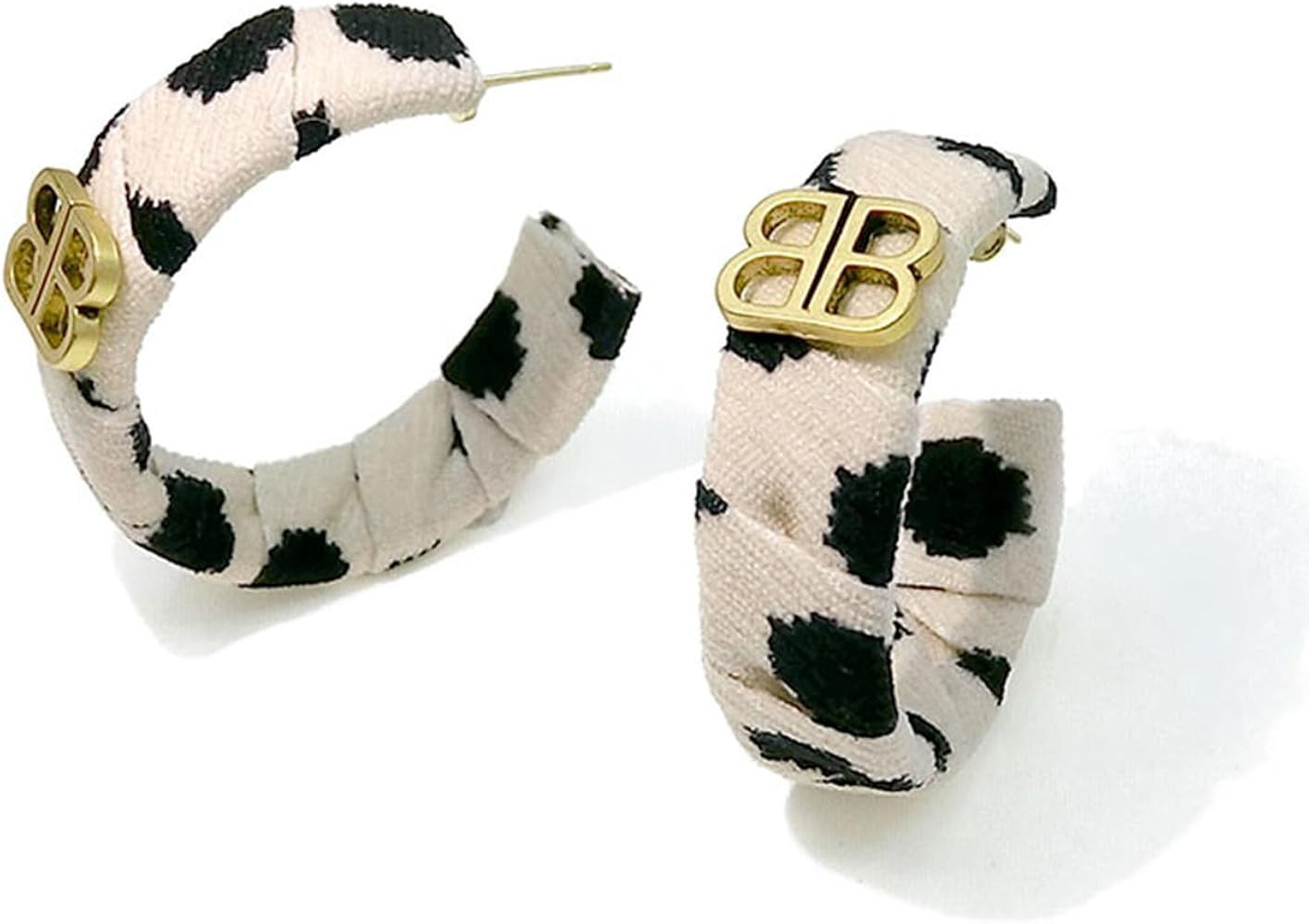 Cloth Art Round Earrings - Female Niche Design English Letter B Earrings Fashion Temperament | Amazon (US)