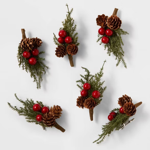 6ct Greenery Berry Clips - Wondershop™ | Target