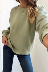 WISHLIST Comforting Moments Sweatshirt In Pistachio | UOI Boutique