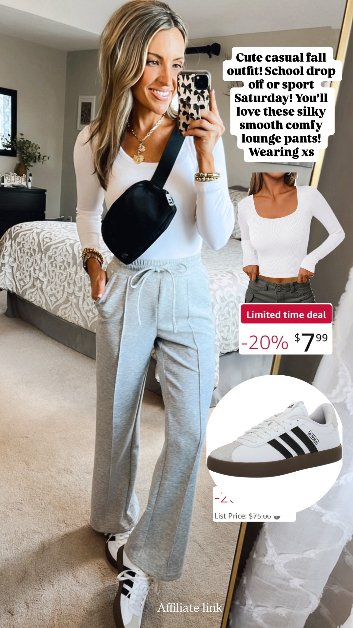 Cute casual fall outfit! School drop off or sport Saturday! You’ll love these silky smooth comfy lounge pants! Wearing xs

#LTKFindsUnder50 #LTKSaleAlert #LTKStyleTip