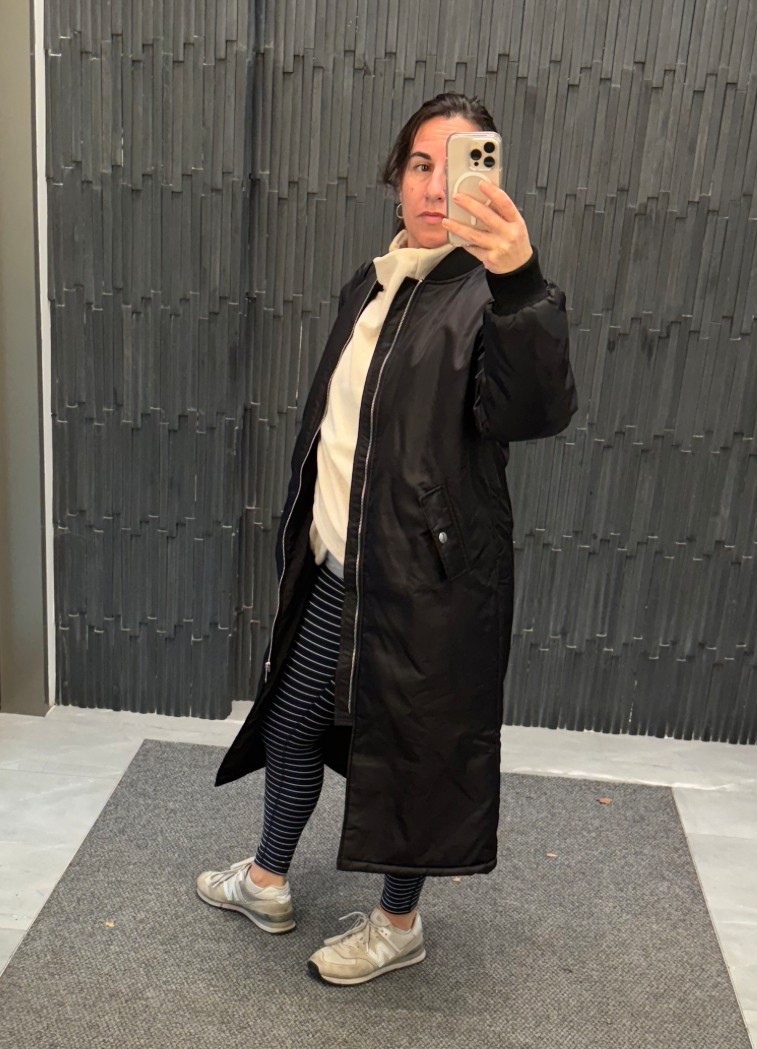 Off to yoga in style! Such a fun full length bomber and I love anything Athleta! Perfect for this windy day in Brooklyn  

#LTKOver40 #LTKselfcare #LTKfitnessgoals