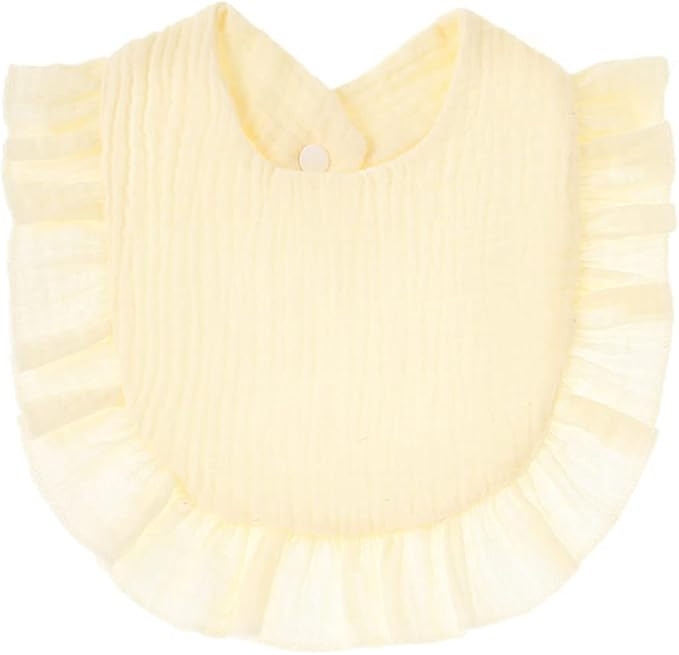 Baby Bibs Drooling Bibs Soft Absorbent Lace Feeding Bibs 4-Layer for Teething Drooling Baptism Bi... | Amazon (US)