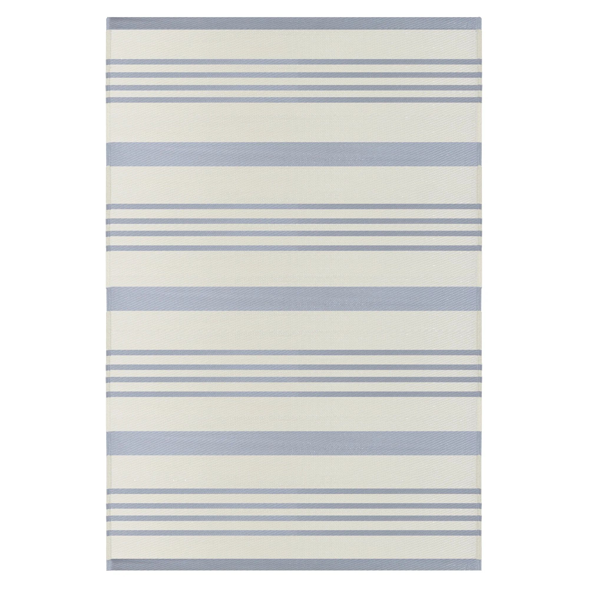 4' x 6' Light Blue and White Striped Rectangular Outdoor Area Rug | Walmart (US)