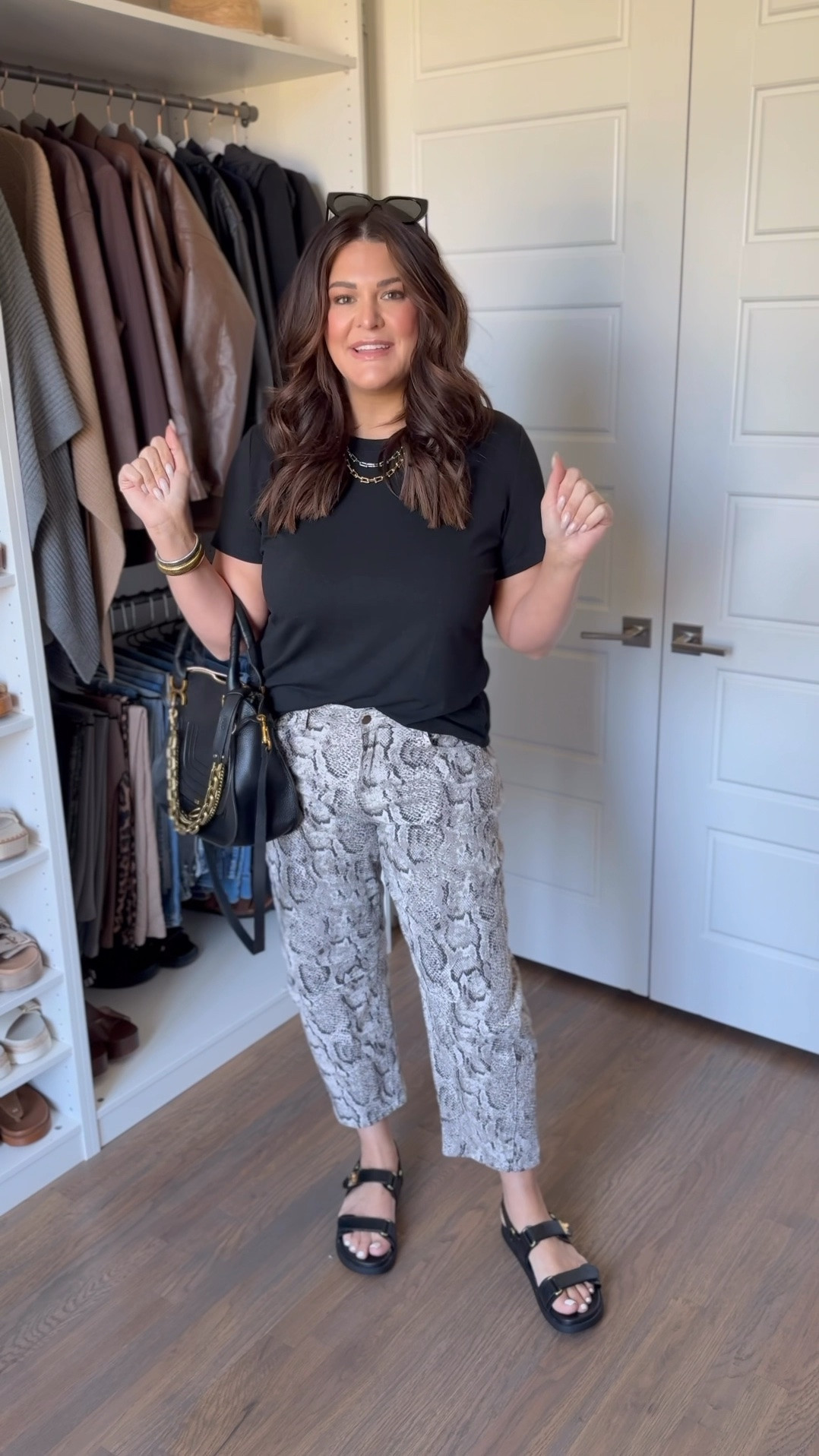 Casual everyday outfits are my favorite when they feel just as good as they look 🤎 This look is the perfect mix of elevated basics + effortless comfort — from the stretchy printed jeans to the soft black staple tee you’ll reach for on repeat.

Jeans: Large
Tee: XL

I love outfits like this because you can wear them for everyday errands, lunch dates, casual work days, travel days, or just when you want to look put together without trying too hard. The neutral tones, chic accessories, and comfy fit make this one of those easy “throw on and go” outfits that still gives polished Pinterest vibes.

Linked all the outfit details because these pieces are GOOD 👏 especially the jeans if you love a little stretch and comfort without sacrificing style.

#amazonfashion #everydaystyle #casualchic #elevatedbasics #midsizestyle

#LTKMidsize #LTKootd #LTKgrwm