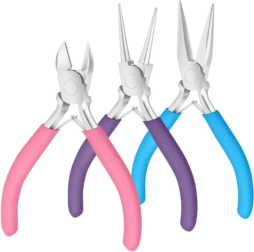 Jewelry Pliers Set - Needle Nose, Round Nose and Wire Cutters for Jewelry Making, Repair and Craf... | Amazon (US)