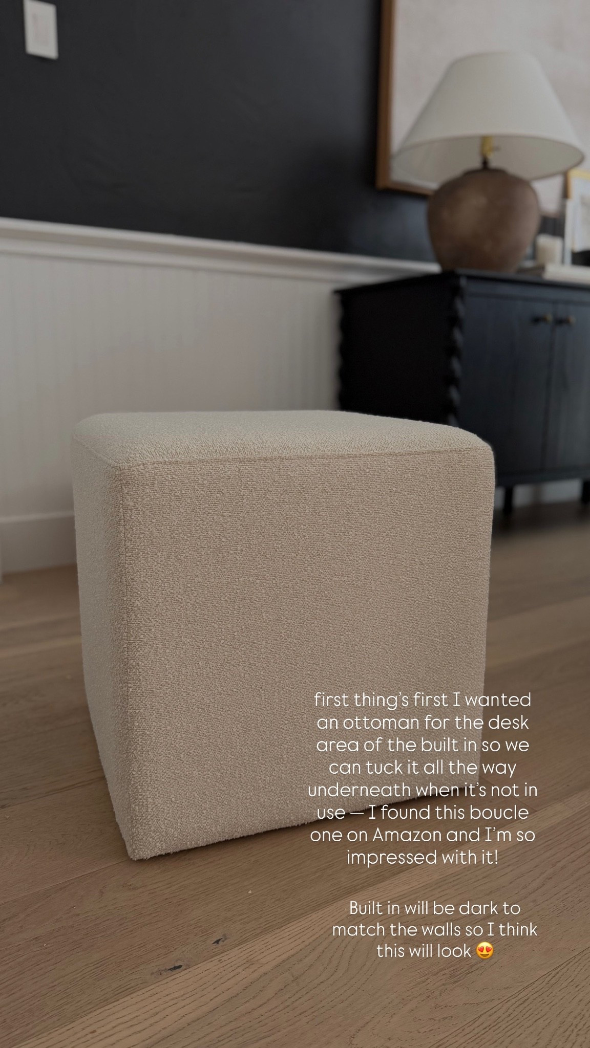 10/10 Amazon find! Boucle ottoman that would be perfect for extra seating or under a console table too!

#LTKHome