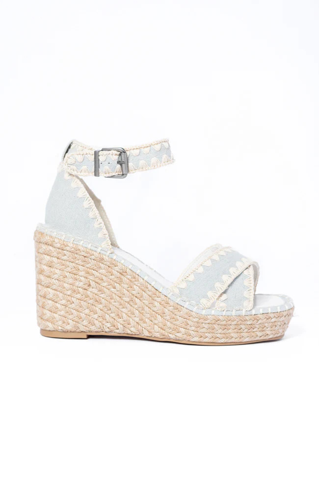 Diana Denim Wedges SALE | Pink Lily