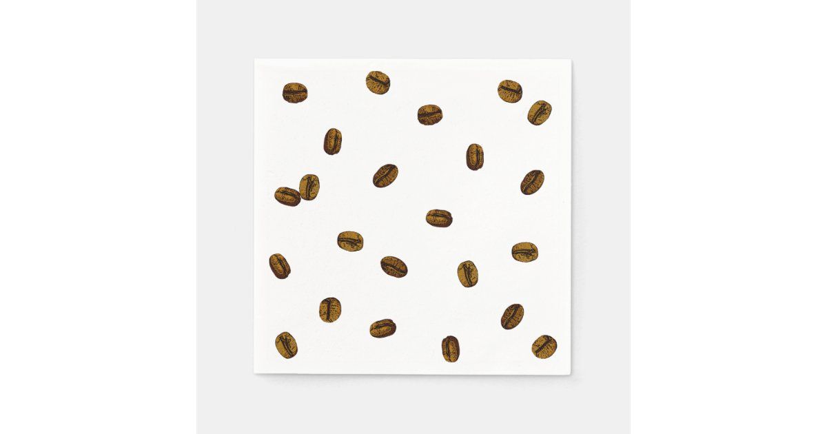 Coffee Bean Pattern Paper Napkins | Zazzle | Zazzle