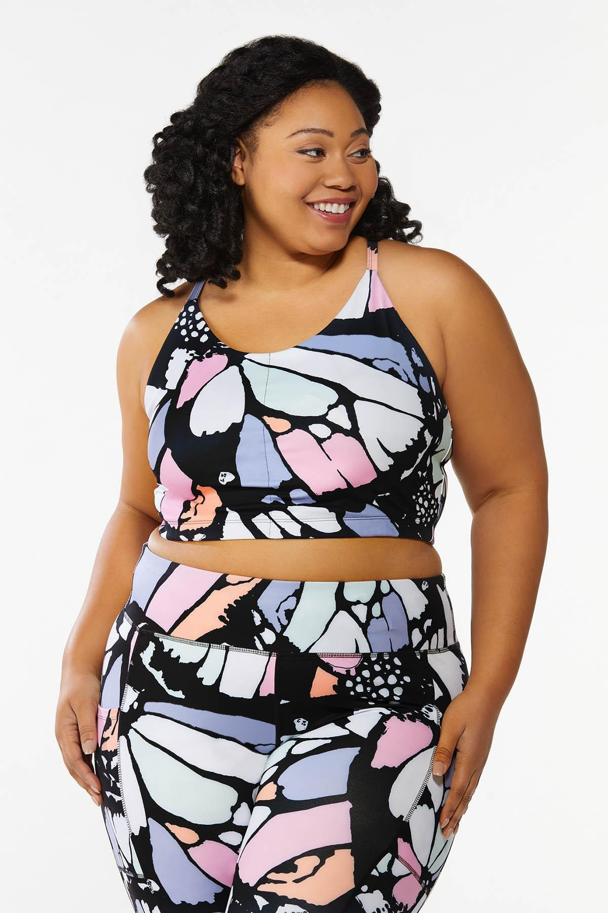 Plus Size Butterfly Wing Sports Bra | Cato Fashions