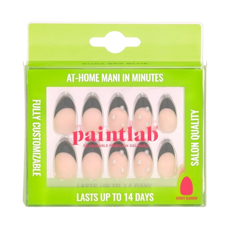 PaintLab Forest Green Almond Shape Reusable Press-on Nails, 30 Count - Walmart.com | Walmart (US)