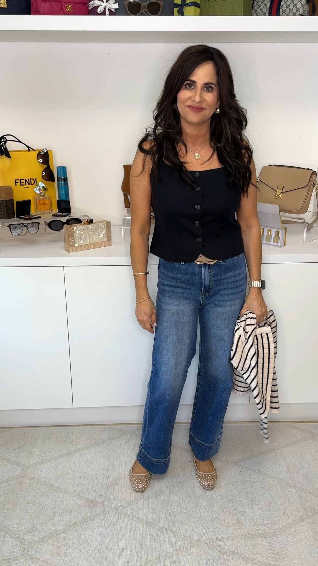 An outfit you can wear now and later . 
Jeans 25, vest sm , cardi sm , slides TTS 

#LTKVideo #LTKOver40 #LTKStyleTip