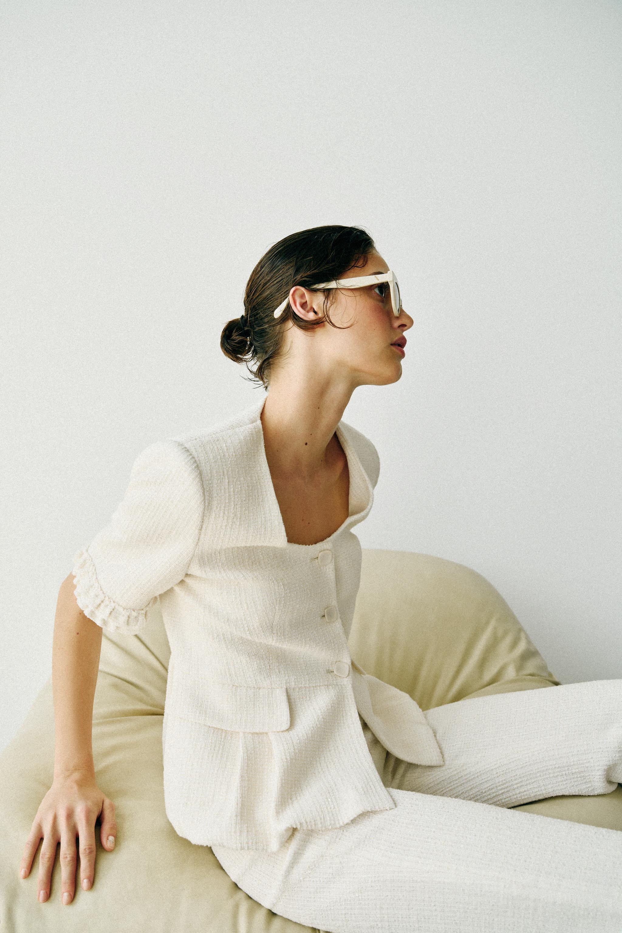 PEPLUM JACKET WITH SHORT RUFFLE SLEEVES | Zara UK