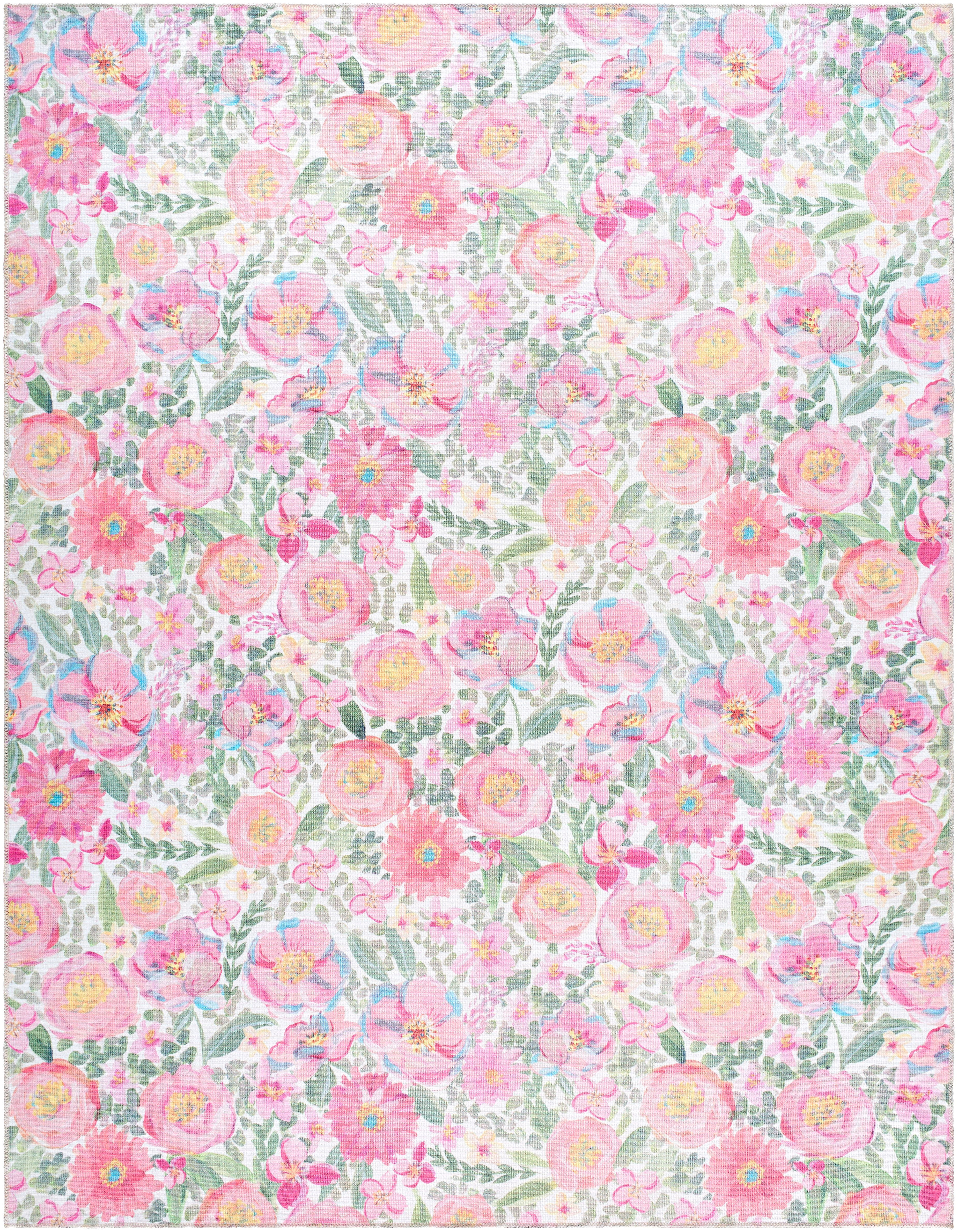 My Texas House Delaney Floral Indoor Washable 9' x 12' Area Rug - Walmart.com | Walmart (US)