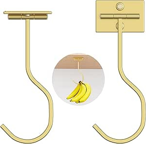 Adhesive Banana Hook Under Cabinet: 2-Pack Foldable Metal Banana Hanger, Space-Saving Under Count... | Amazon (US)
