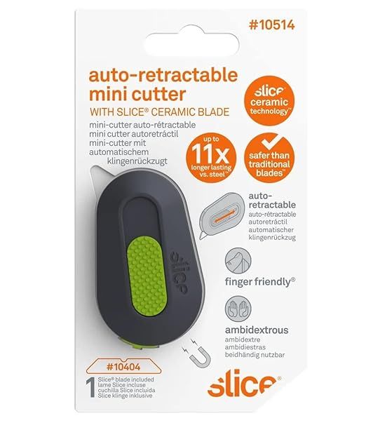 Slice 10514 Mini Box Cutter, Package and Box Opener, Safe Ceramic Blade Retracts Automatically, S... | Amazon (US)