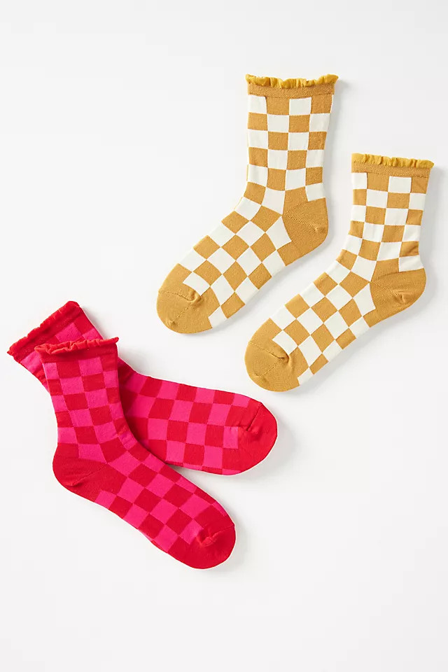 Set of Two Hansel From Basel Checkered Socks | Anthropologie (UK)